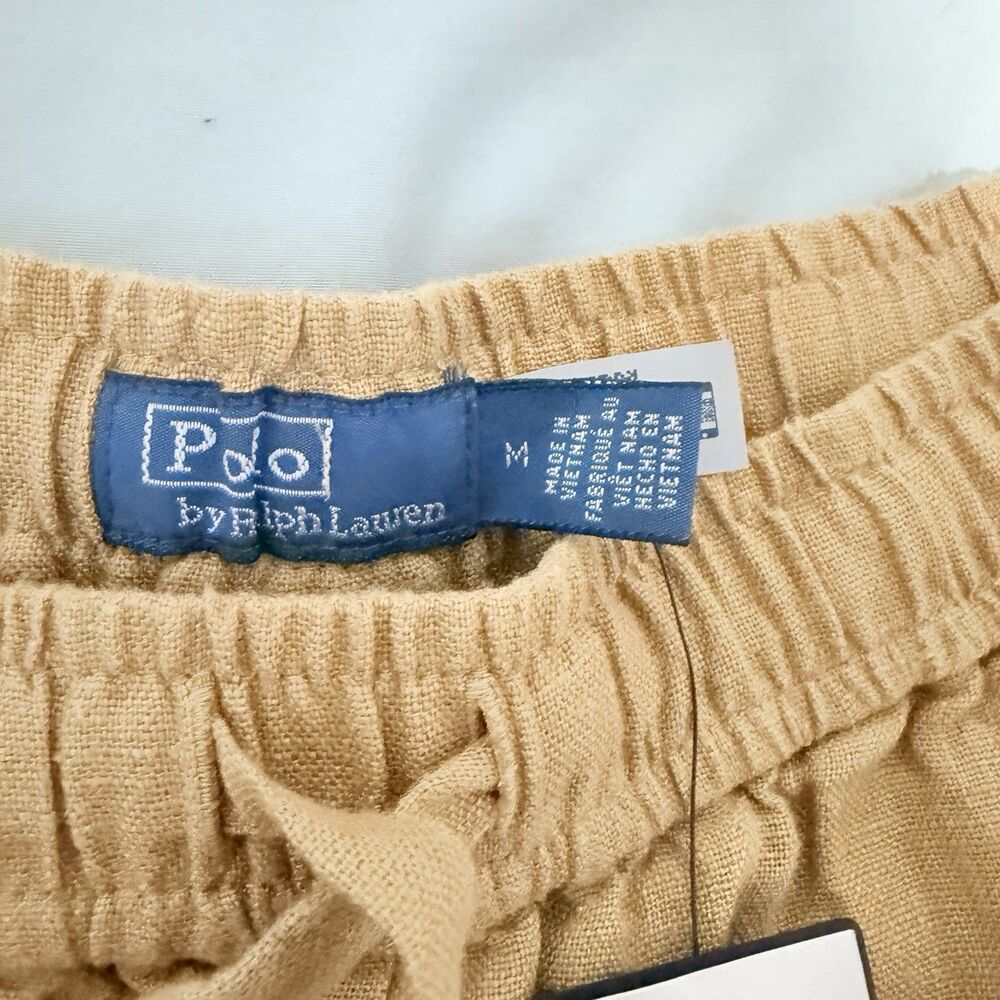 Polo Ralph Lauren Women’s Linen Drawstring Straight-Leg Pant Beige/Brown Medium - Picture 4 of 6
